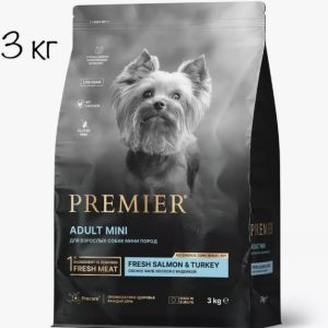 Премьер Лосось с индейкой для собак мелких пород 3 кг Premier Dog Salmon&Turkey ADULT Mini