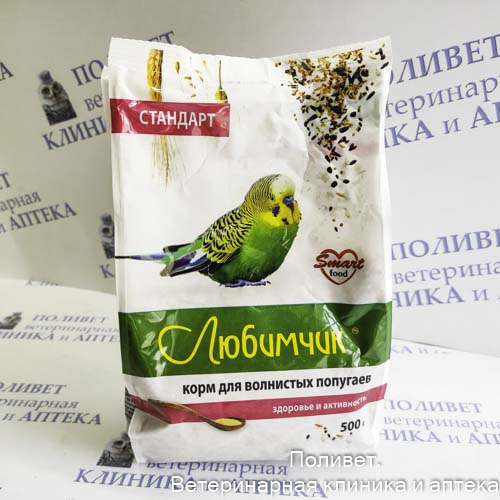 Любимчик Зерносмесь д/попугаев Стандарт 500г (пакет) ; 0078