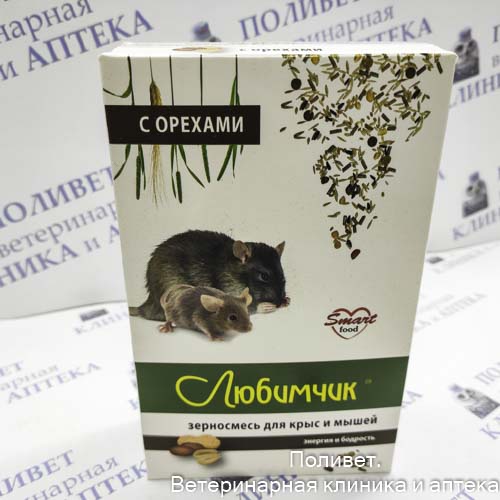 Любимчик коробка для крыс и мышей с орех 400 гр/14шт/0030