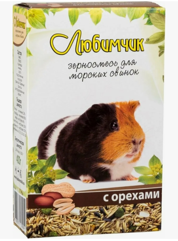 Любимчик коробка для морских свинок орех 400 гр/14шт/0054