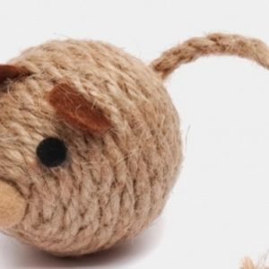 Игрушка-когтеточка  д/кошек Мышка-погремушка 16/7х5см, джут