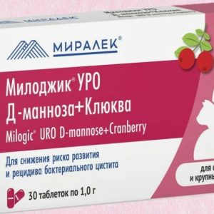 Милоджик Уро (Д-манноза+клюква) таб. по 1,0г д/собак и крупных кошек таб. №30