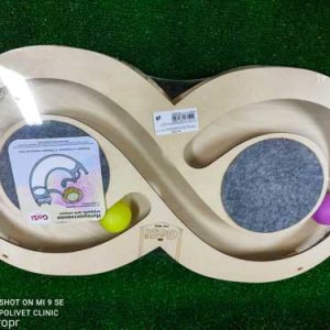 Игровой трек для кошек Восьмерка с шариками c когтеточкой из ковра GoSi