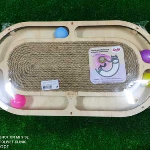 Игровой трек для кошек Стадион с шариками c когтеточкой из каната GoSi