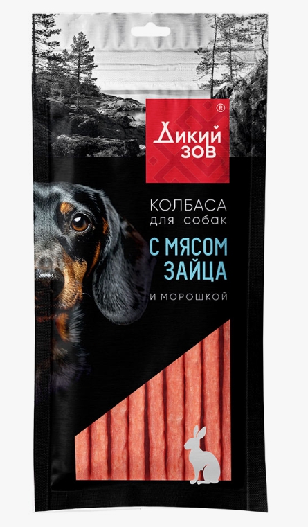 Titbit Лакомство д/собак Колбаса с мясом зайца и морошкой Дикий Зов 85г