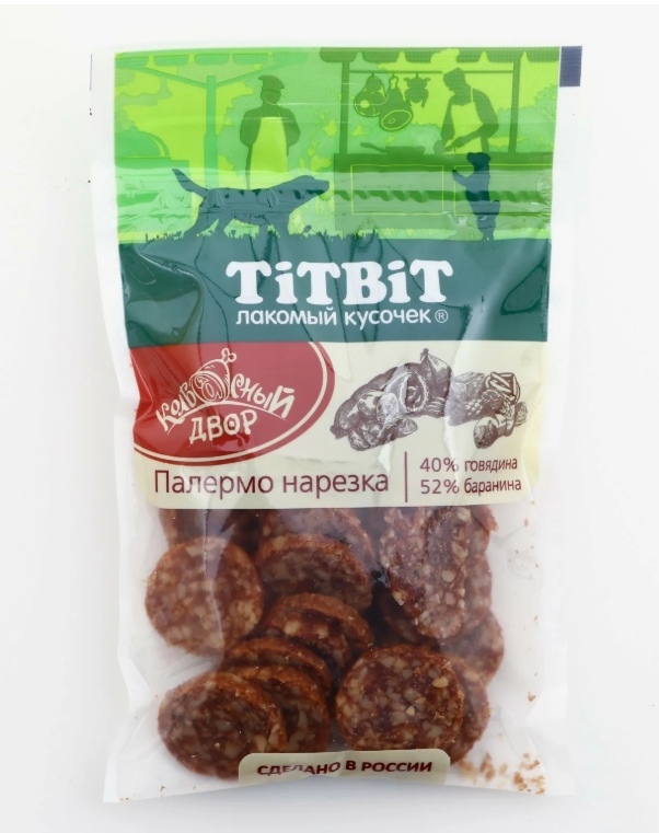 Titbit Нарезка Палермо Колбасный двор д/собак 80г