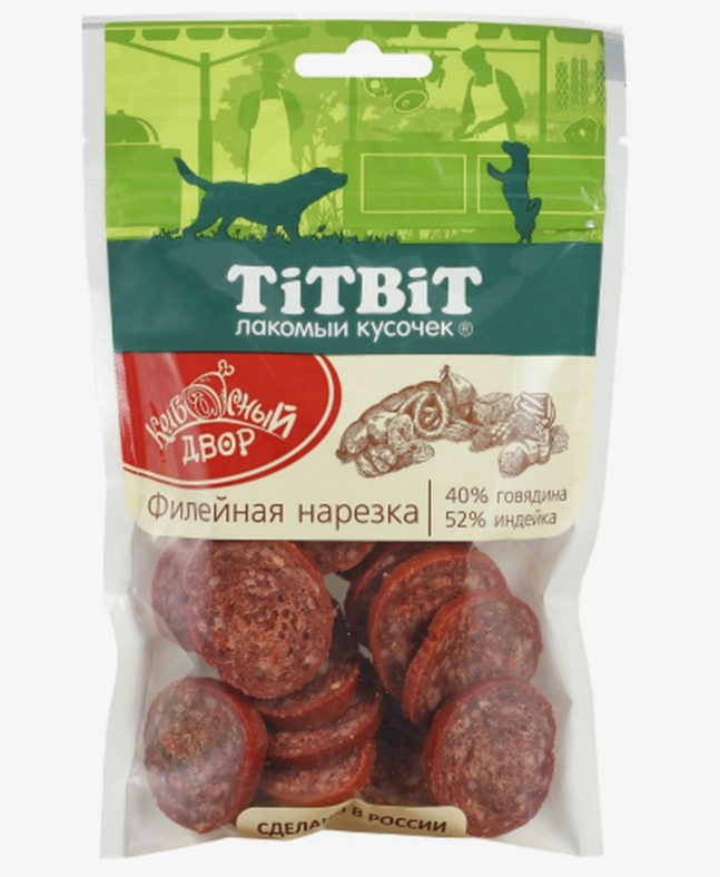 Titbit Нарезка Филейная Колбасный двор д/собак 80г