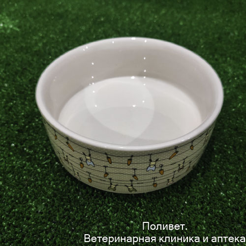 Миска керамическая "Кроличьи игрушки" 300мл, 11,5 х 5 см, бело-серая   9285358