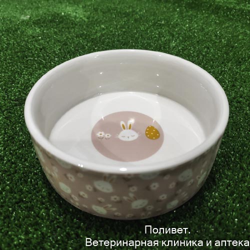 Миска керамическая "Крольчик" 300мл, 11,5 х 4,5 см, персиковая   9285364