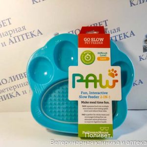 Миска Лапа для медленного кормления 2в1 мини, синяя