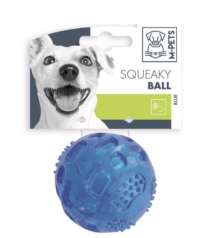 Игрушка для собак SQUEAKY мяч-пищалка, голубой, д. 6,3 см  Mpets 10608599