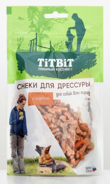 Titbit лакомства Снеки д/дрессуры с индейкой д/собак всех пород 100г 025697