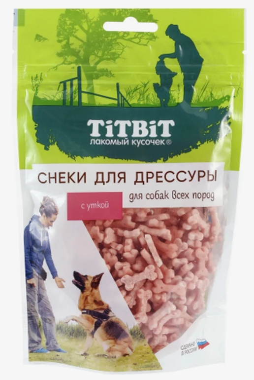 Titbit лакомства Снеки д/дрессуры с уткой д/собак всех пород 100г