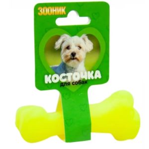 Игрушка Кость литая малая Зооник 11 см (пластикат), желтая 164161-35
