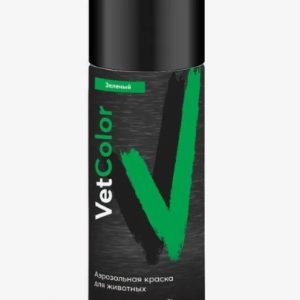 Аэрозольная краска для животных VetColor, цвет зеленый, 520мл