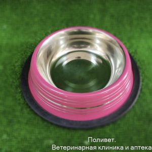 Миска нескользящая цветная с полосой VM-2510 (B), 470 мл