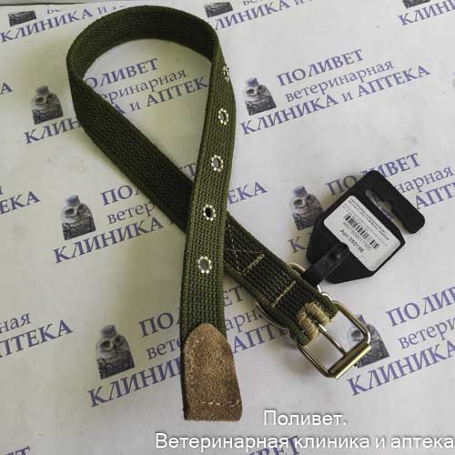 Моськи-Авоськи Ошейник брезентовый, ширина 25мм, обхват шеи 37-49см, хаки