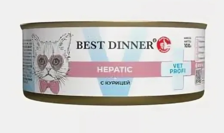 Бест Диннер Vet Profi Hepatic консервы для кошек "Курица", 0,1 кг 7818