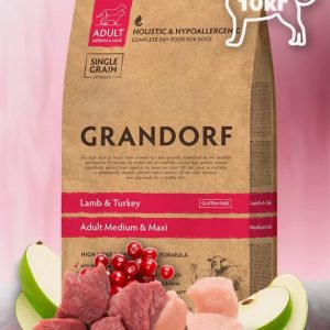 Грандорф Ягненок с индейкой для взрослых собак средних и крупных пород 10 кг GRANDORF DOG