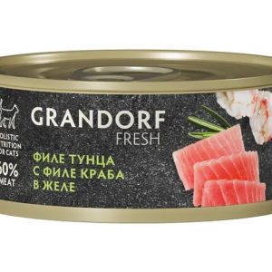 Грандорф Консервы для кошек GRANDORF FRESH Филе тунца с филе краба в желе 0,07кг