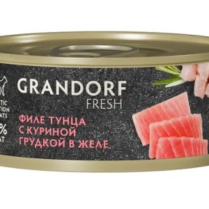 Грандорф Консервы для кошек GRANDORF FRESH Филе тунца с куриной грудкой в желе 0,07кг
