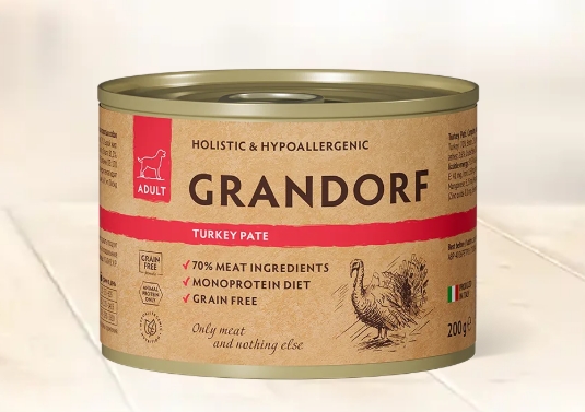 Грандорф Консервы для собак GRANDORF Паштет из индейки 0,2 кг GRANDORF Turkey pate