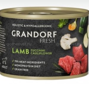 Грандорф Консервы для собак GRANDORF FRESH Паштет из ягненка с цуккини и цветной капустой  0,2кг