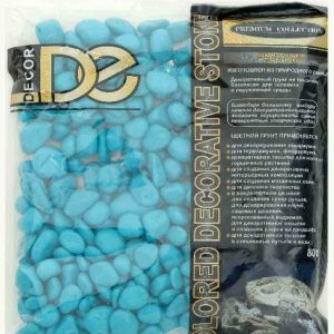 Грунт для аквариума "Галька цветная,  бирюзовая" 800г фр 8-12 мм 1198699