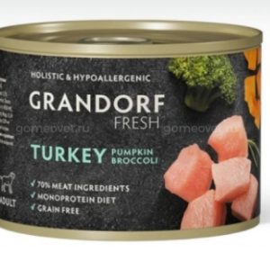 Грандорф Консервы для собак GRANDORF FRESH Паштет из индейки с тыквой и брокколи  0,2кг