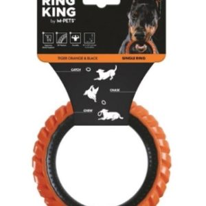 Игрушка для собак кольцо RING KING одинарное, черный/оранжевый 12.7x12.7x2.2см MPets 10660599