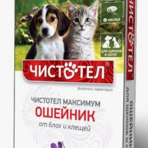 Чистотел Максимум ошейник д/щенков/котят с маслом Лаванды фиолетовый