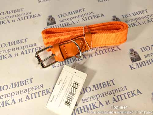 Ошейник брезент, двойной 25мм (42-56см), оранжевый