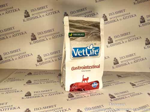 Фармина Vet Life GASTROINTESTINAL Корм д/взр. кошек при забол. пищевар. тракта 400г (5197)
