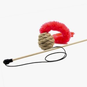 GoSi Дразнилка-Удочка для кошек "Джутовый шарик с длинным хвостом"