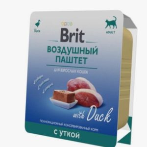 Brit Premium воздушный паштет д/взрослых кошек Утка 100г