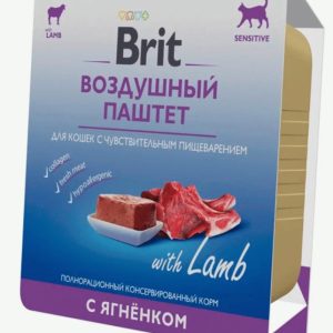 Brit Premium воздушный паштет д/кошек с чувств. пищеварением Ягненок 100г
