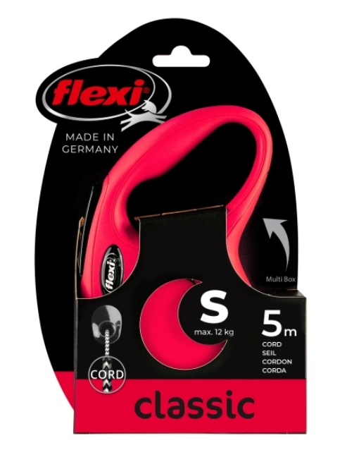Поводок-рулетка Flexi New Classic S 5м 12кг трос красный 02250 4