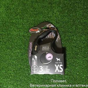 Поводок-рулетка ФЛЕКСИ New Classic cord XS 3м 8кг черный  022429