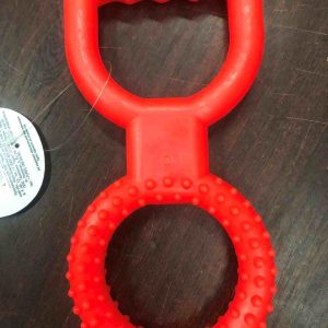 Игрушка "Кольцо цветное с ручкой" красное 24см, ф12см