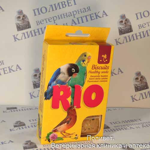 РИО лак-во Бисквиты для птиц с полезными семенами, 5х7г 22180
