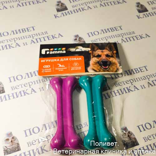 Игрушка для собак из резины "Кость литая №2", 95мм, (уп.2шт) Gamma 12192006