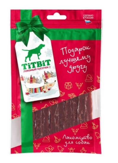 Titbit Новогодняя коллекция лакомство д/собак Мраморная нарезка из говядины 80г 023105