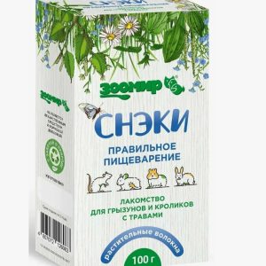 Зоомир "Снэки правильное пищеварение" лакомство д/грызунов и кроликов с травами 100г