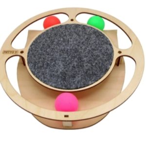 GoSi Игровой трек для кошек Круг с шариками c игрушкой на пружине c когтеточкой из ковра