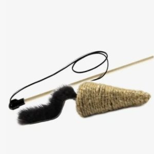 GoSi Дразнилка-удочка для кошек "Звенящая джутовая Мышка бежевая"