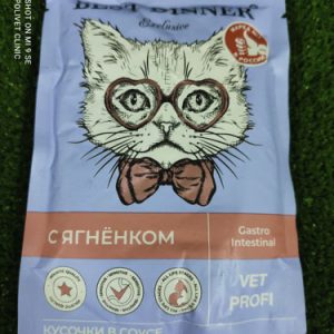 Бест Диннер Vet Profi Gastro Intestinal паучи для кошек кусочки в соусе с ягненком 0,085 кг 7444