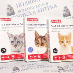 Беафар ошейник д/кошек инсектоакарицидный 35см черный