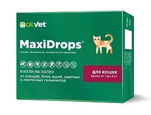 МаксиДропс р-р д/наруж. применения д/кошек 1-4кг пипетка x 0,5мл
