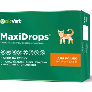 МаксиДропс р-р д/наруж. применения д/кошек 4-8кг пипетка x 1мл