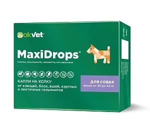 МаксиДропс р-р д/наруж. применения д/собак 20-40кг пипетка x 4мл